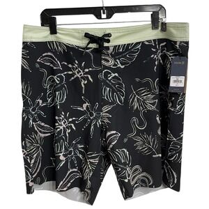 NWT Roark‎ Passage Primo 18" Tropakill Boardshorts Black Vacation Resort 36 (L)